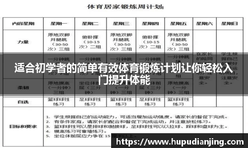 适合初学者的简单有效体育锻炼计划让你轻松入门提升体能