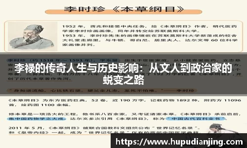 李禄的传奇人生与历史影响：从文人到政治家的蜕变之路